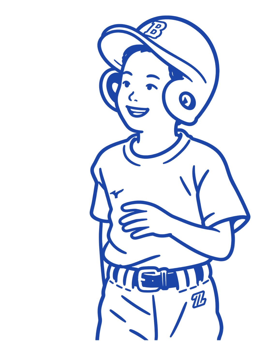 笑顔の選手のイラスト