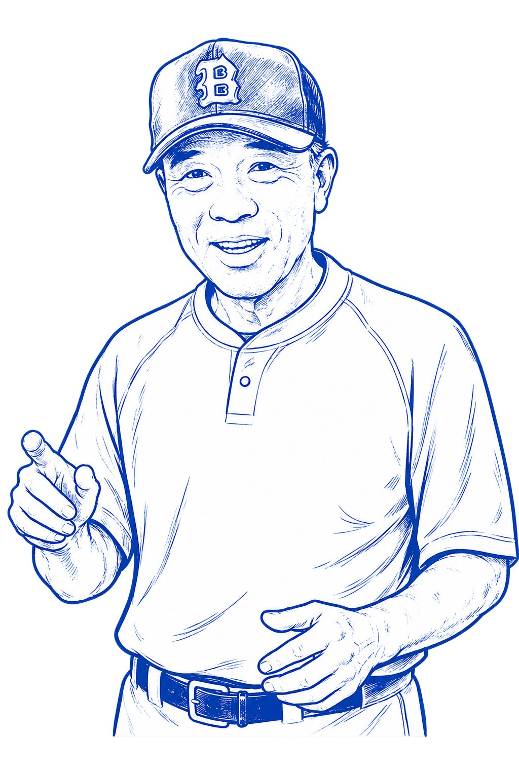 選手たちへ語りかける監督のイラスト